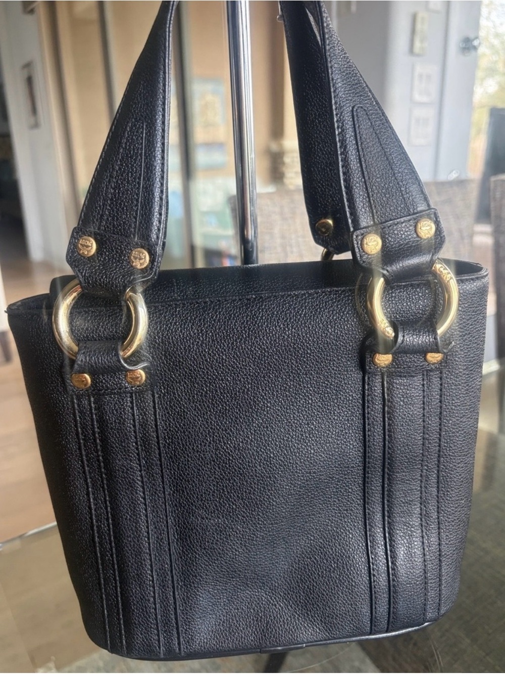 MCM All Leather Studded Tote Bag - EUC - Picture 4 of 8